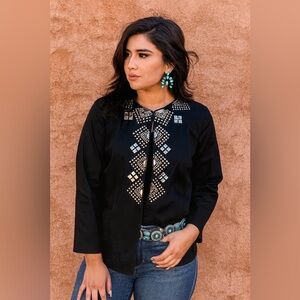 Joan Rivers Black EMBELLISHED NECKLINE JACKET‎ NWT